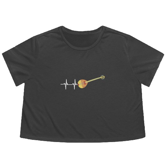 Irish Bouzouki Instrument Greek Flowy Cropped Tees
