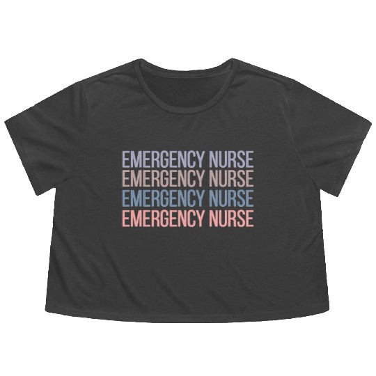Er Nurse Emergency Room Nurse Registered Nurse Flowy Cropped Tees