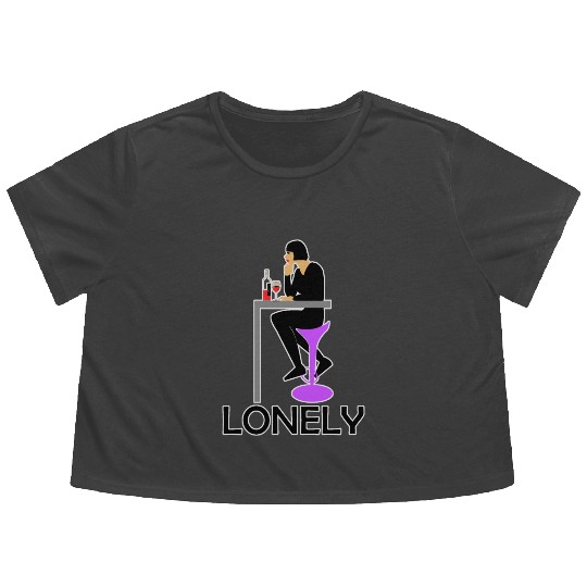LONELY GIRL ALONE Flowy Cropped Tees