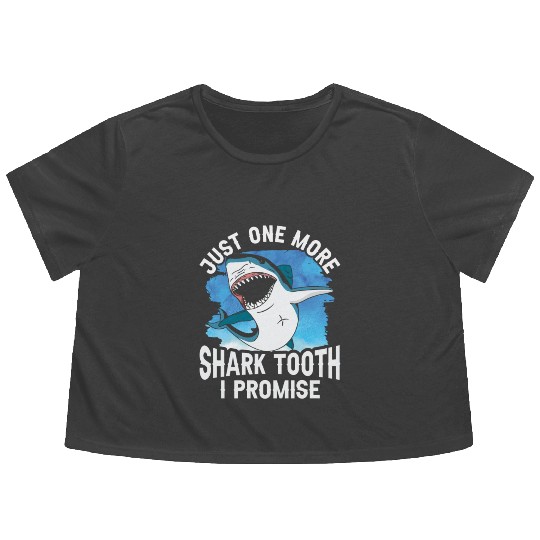 Just One More Shark Tooth I Promise Lover Sharks Flowy Cropped Tees