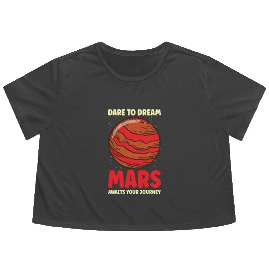 Mars Explore Astronaut Astronomy Solar System Flowy Cropped Tees