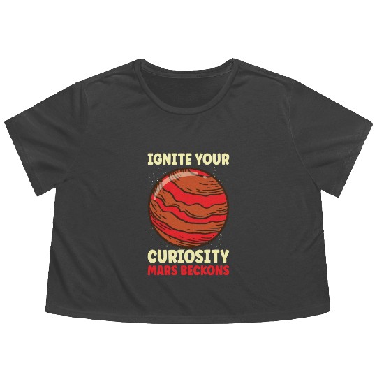 Mars Explore Astronaut Astronomy Solar System Flowy Cropped Tees
