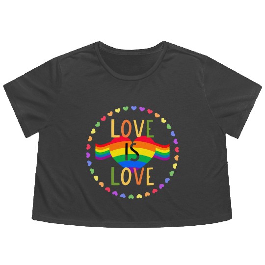 Love is Love - Pride Design - LGBT Flowy Cropped Tees
