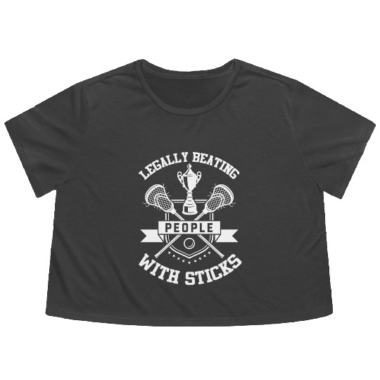 Lacrosse Legally Beating People With Sticks Flowy Cropped Tees