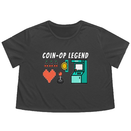 Coin Op Legend Arcade Gaming 80s Retro Gamer Flowy Cropped Tees