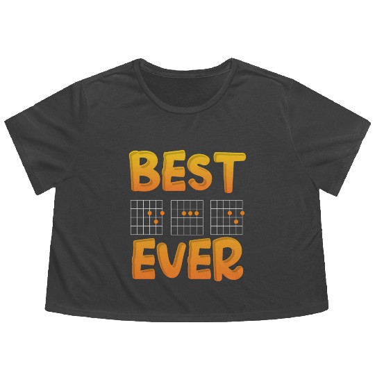 Best Dad Ever Guitar Dad Chords Flowy Cropped Tees
