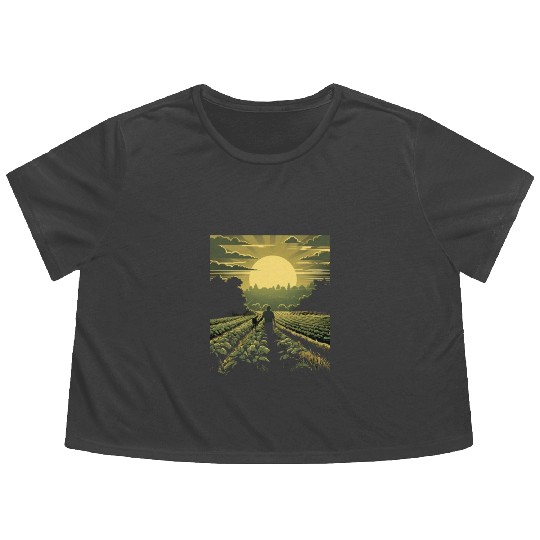 Farming Farmer Farm Agriculture Flowy Cropped Tees