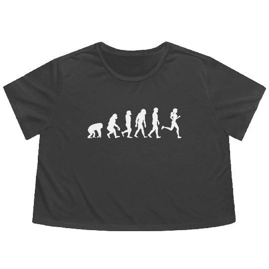 Minimalistic Running Evolution Jogging Girls Flowy Cropped Tees
