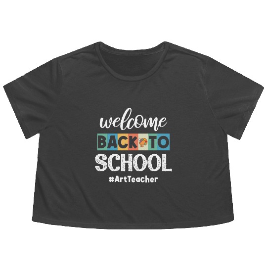 Welcome Back To School Art Teacher Future Artists Flowy Cropped Tees