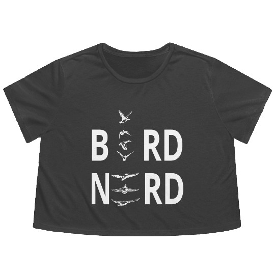 Bird Nerd For Birders Flowy Cropped Tees