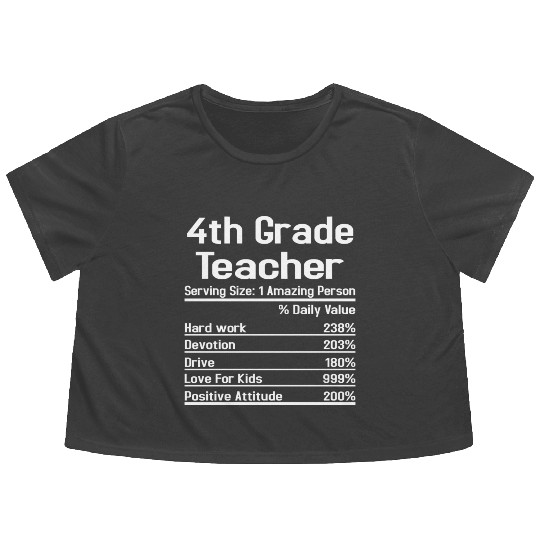 4th Grade Teacher Flowy Cropped Tees