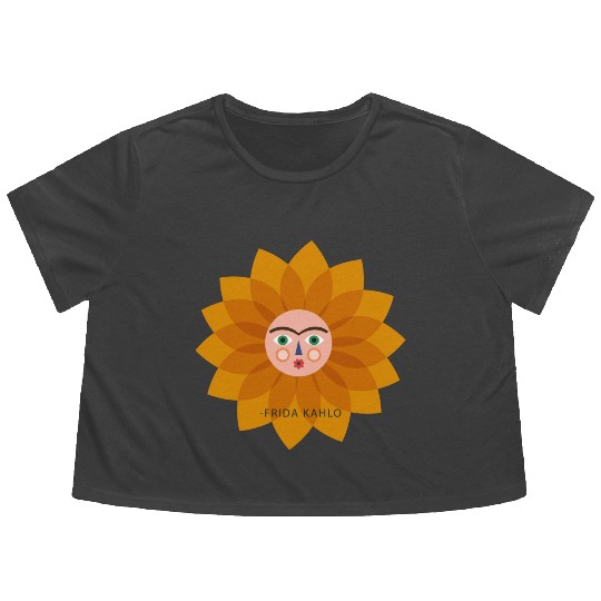Cute Summer Vacation Frida Kahlo Sun Viva La Vida Flowy Cropped Tees