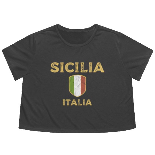 Sicilia Italia - Sicily Italy Flowy Cropped Tees