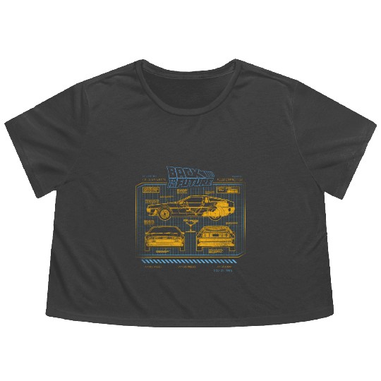 Back To The Future 35Th Anniversary Delorean Flowy Cropped Tees