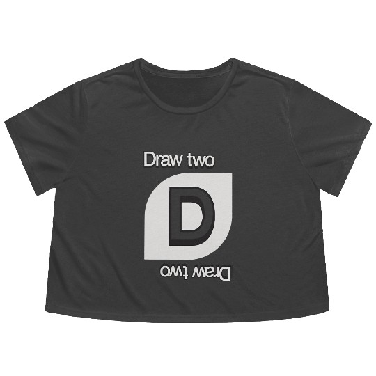 Uno Draw Two Card Flowy Cropped Tees