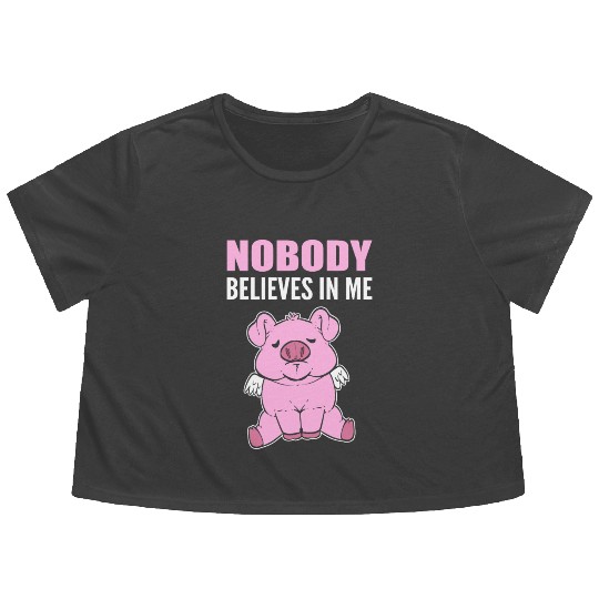 Nobody Believes Hopeful Person Gift Flowy Cropped Tees
