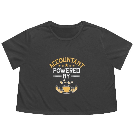 Coffee Drinker Caffeine CPA Accounting Accountant Flowy Cropped Tees