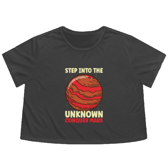 Mars Explore Astronaut Astronomy Solar System Flowy Cropped Tees