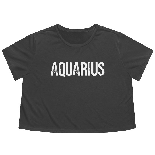 Zodiac Symbol Sign Aquarius Flowy Cropped Tees