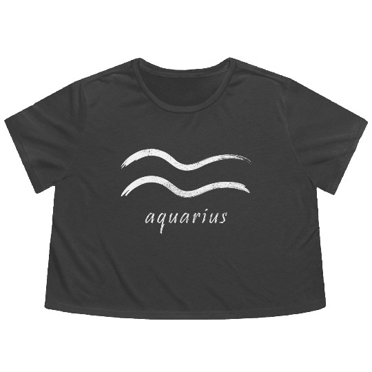 Zodiac Symbol Sign Aquarius Flowy Cropped Tees