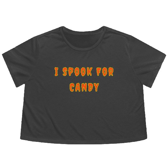 I Spook For Candy nostalgia Flowy Cropped Tees