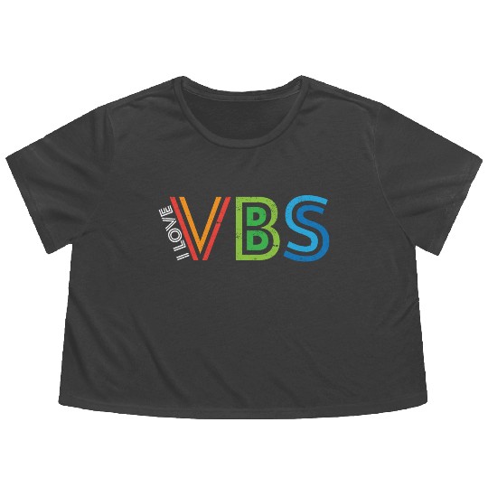 I Love VBS Vacation Bible School Crew Church Flowy Cropped Tees