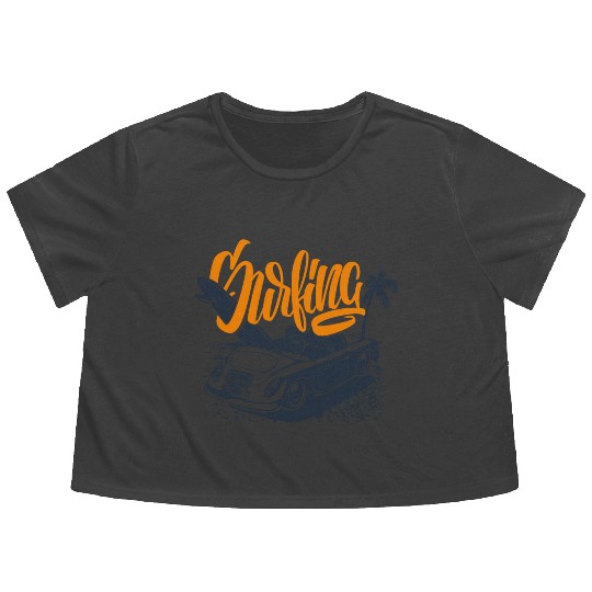 Surfing collection Flowy Cropped Tees