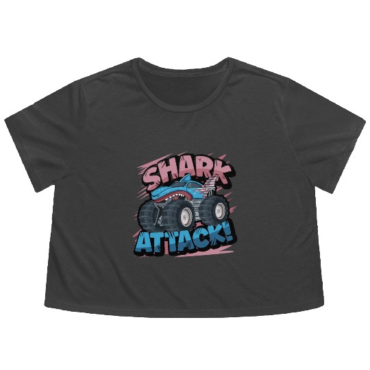 Monster Truck Shark Attack Week 2023 Flowy Cropped Tees