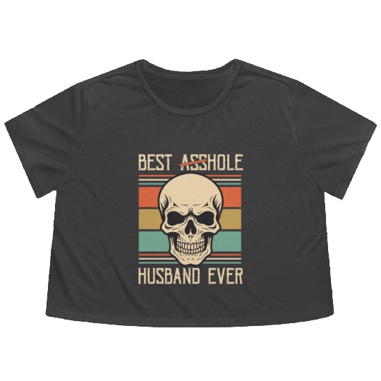 Vintage Best Asshole Husband, Husband png, bride Flowy Cropped Tees