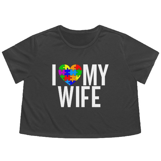 I Love My Wife Flowy Cropped Tees