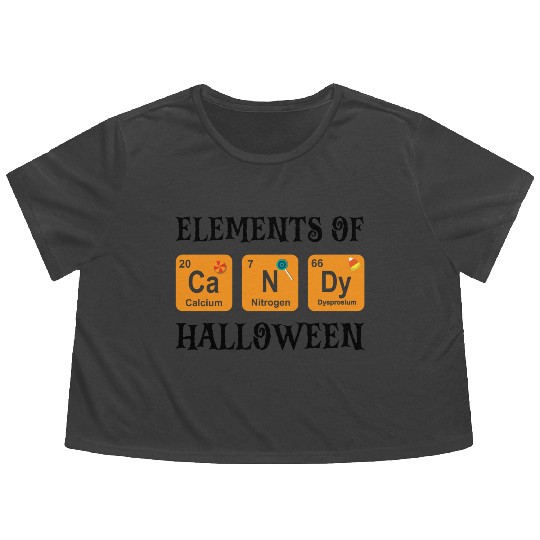 Halloween Candy Sweets Chemistry Elements Of Flowy Cropped Tees