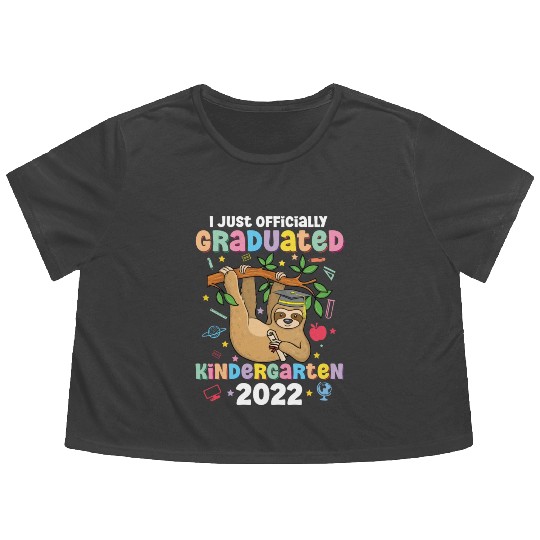 Happy Last Day Of School Kid Teacher Cute Sloth Flowy Cropped Tees