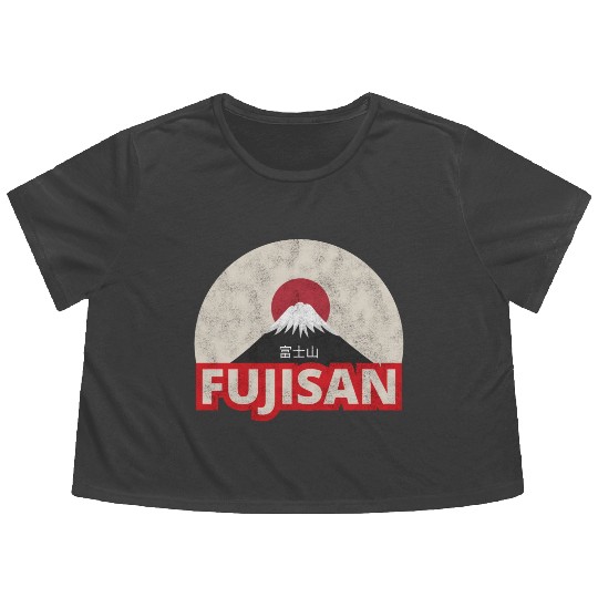 Japan Tokyo Mount Fuji Fujisan Flowy Cropped Tees