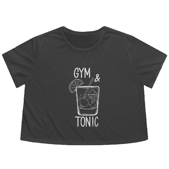Gym And Tonic Drink Funny Gin Lime Tonic Lifting Flowy Cropped Tees
