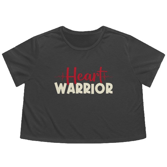 Heart Warrior Flowy Cropped Tees-Heart Surgery Gift-Survivor