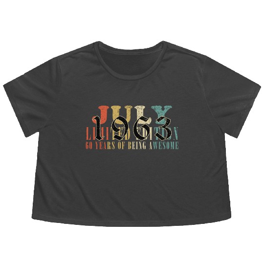 July 1963 Anniversary July 1963 July Flowy Cropped Tees