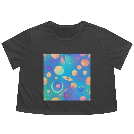 Galaxy nebula art Flowy Cropped Tees