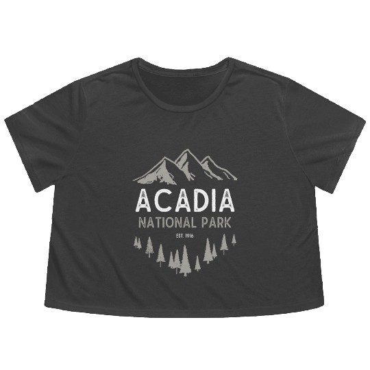 Acadia National Park Est 1916 Maine Flowy Cropped Tees