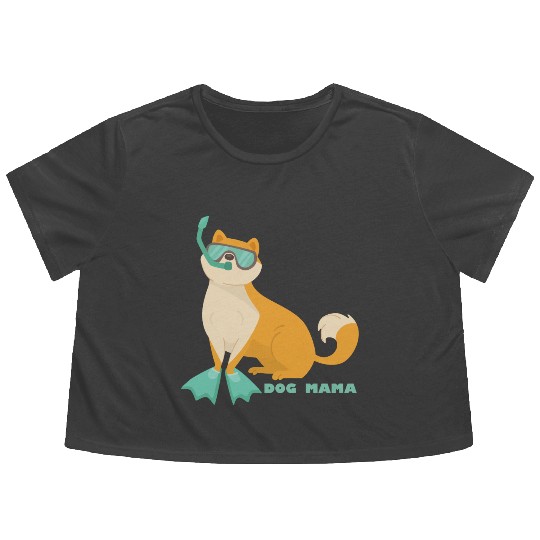 dog mama Flowy Cropped Tees
