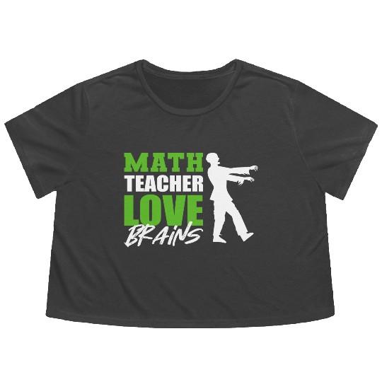 Love Brains Mathematician Or Math Teacher Gift Flowy Cropped Tees