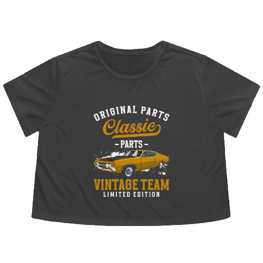 Classic Car Muscle Car Driver Flowy Cropped Tees