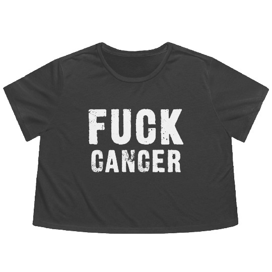 Fuck Cancer Flowy Cropped Tees