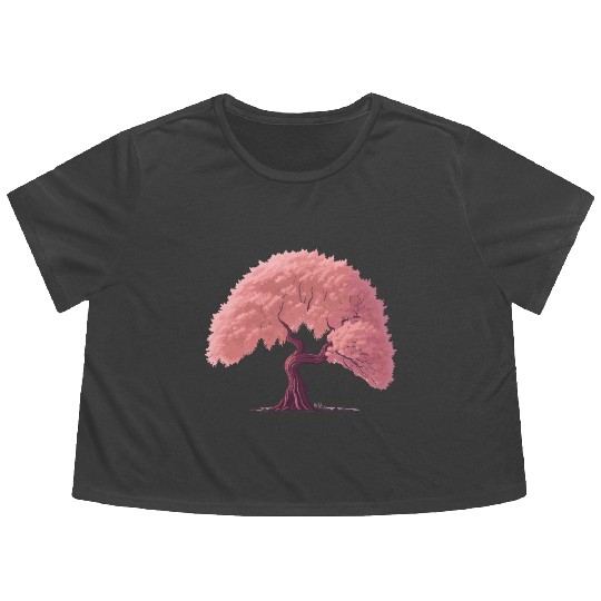 Sakura tree Flowy Cropped Tees