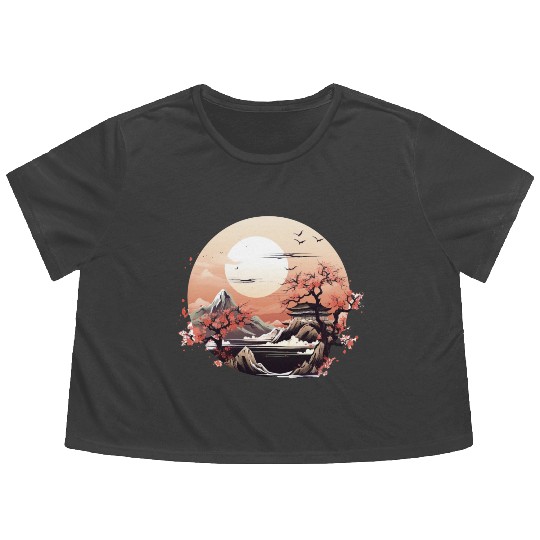 Serenity in Sakura Flowy Cropped Tees