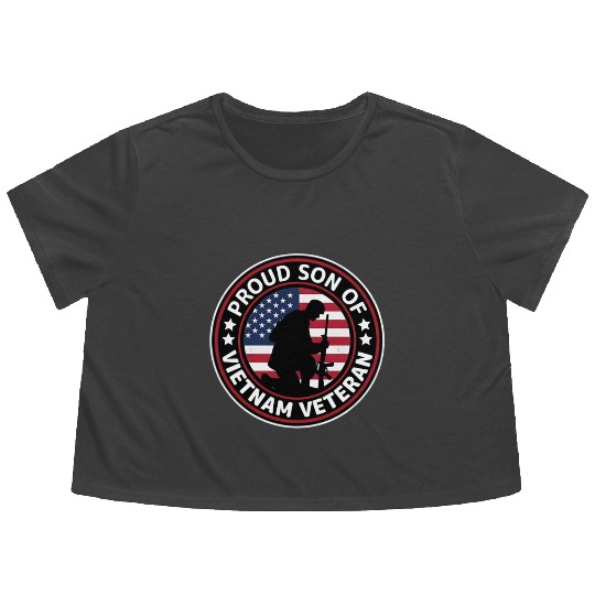 Proud son of Vietnam veteran Flowy Cropped Tees