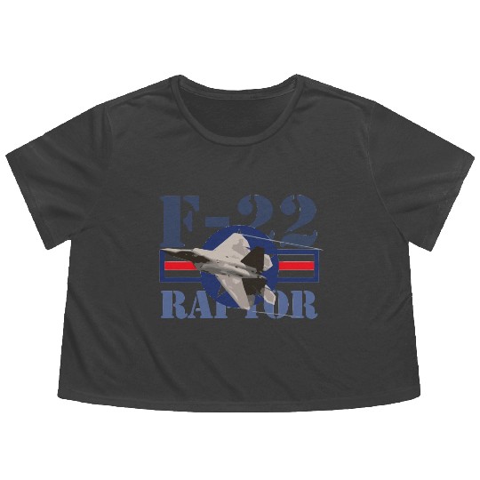 F 22 Raptor USAF Flowy Cropped Tees
