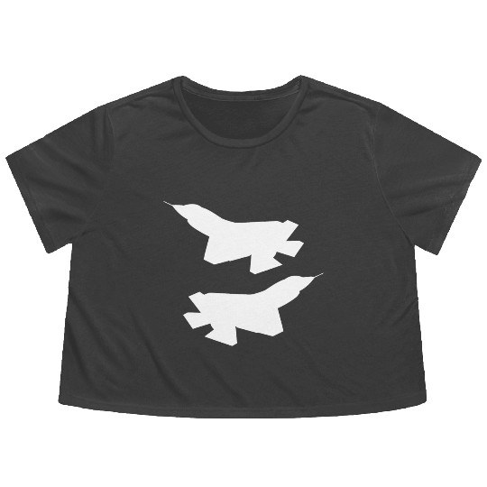 F35 silhouette Flowy Cropped Tees