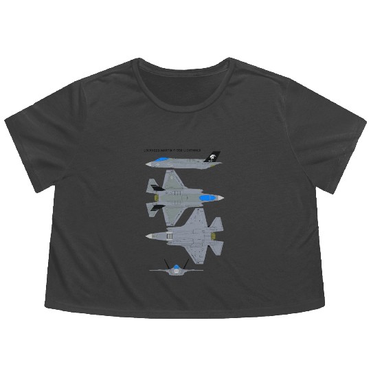 Lockheed Martin F 35B Lightning Flowy Cropped Tees