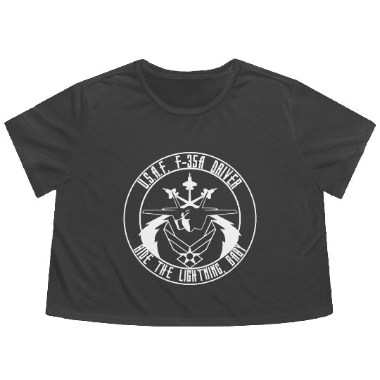 USAF F 35 Flowy Cropped Tees