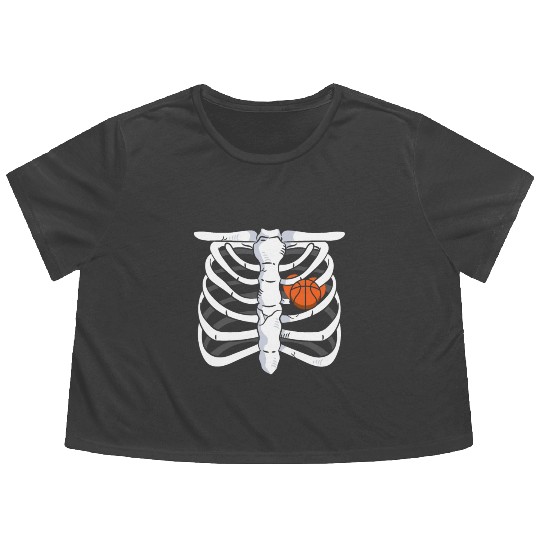 Basketball Halloween Trick Or Treat Spooky Baller Flowy Cropped Tees
